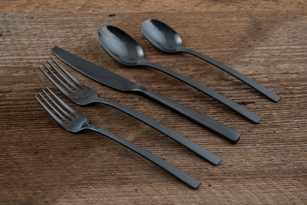 Black Mirrored Steel 20-pc. Flatware Set