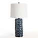 Berto Glazed Denim Floral Table Lamp