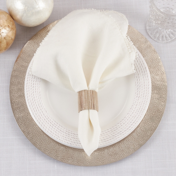 Woven Neutral 4pc. Napkin Ring Set Kirklands Home