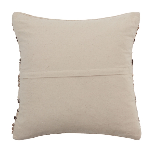 Neutral Striped Woven Square Throw Pillow