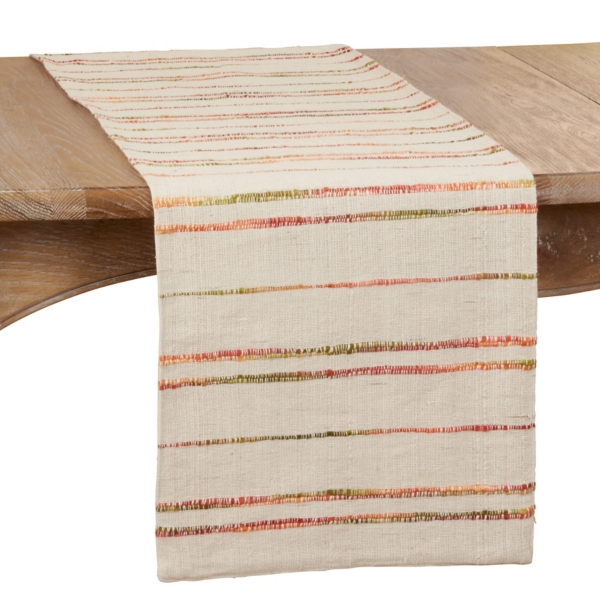 Multicolor Woven Lines Table Runner, 90 in.