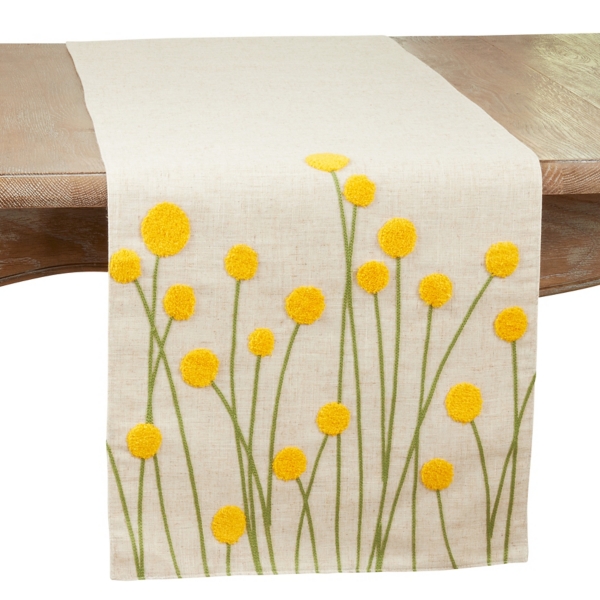 Embroidered Yellow Wildflower Table Runner Kirklands Home
