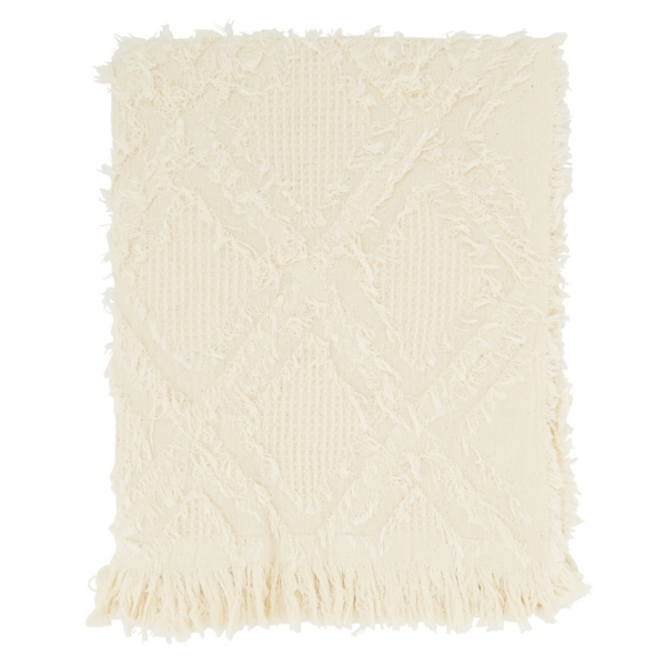Ivory Diamond Pattern Throw Blanket Kirklands Home