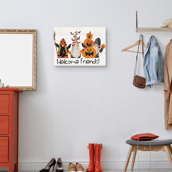 Spooky Pumpkin Gnomes Halloween Wall Art