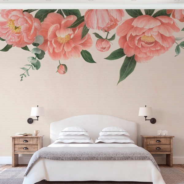 Peony on Blush Peel and Stick Wall Mural Kirklands Home
