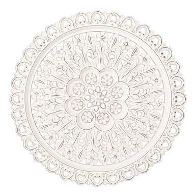 Cream and Natural Ornate Medallion Wall Plaque