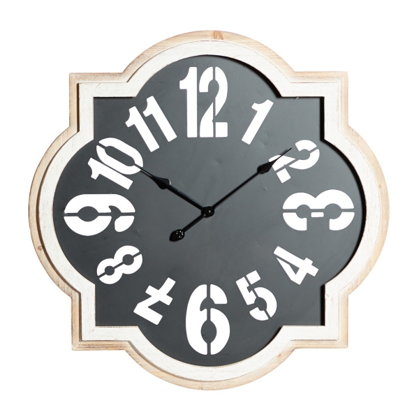 Black Metal Quatrefoil Farmhouse Wall Clock Kirklands Home
