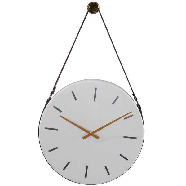 Industrial Leather Strap Hanging Wall Clock Kirklands Home