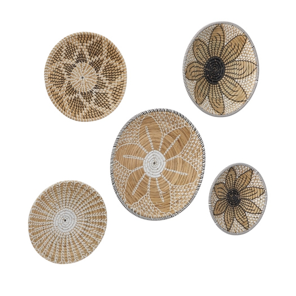 Tan Bohemian Seagrass 5-pc. Wall Plaque Set