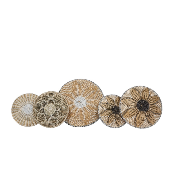 Tan Bohemian Seagrass 5-pc. Wall Plaque Set