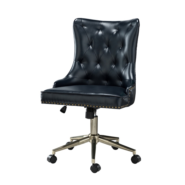 Navy Faux Leather Tufted Back Office Chair Kirklands Home