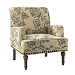 Blue Floral Nailhead Trim Upholstered Accent Chair