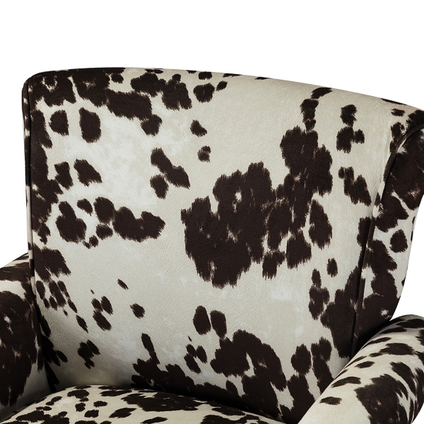 Brown Cow Print Upholstered Accent Chair