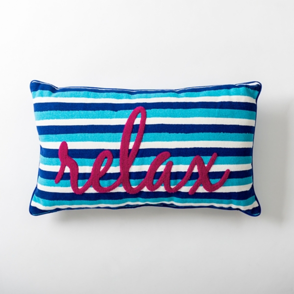 Blue Striped Relax Outdoor Pillow Kirklands Home