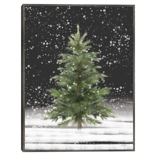 Tree With Snow Fall Christmas Wall Plaque