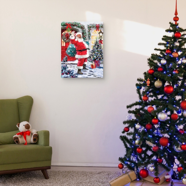 Saint Nick with Presents Christmas Wall Art Print