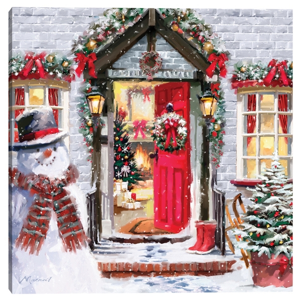 Christmas Spirit Decorated Home Canvas Art Print | Kirklands Home