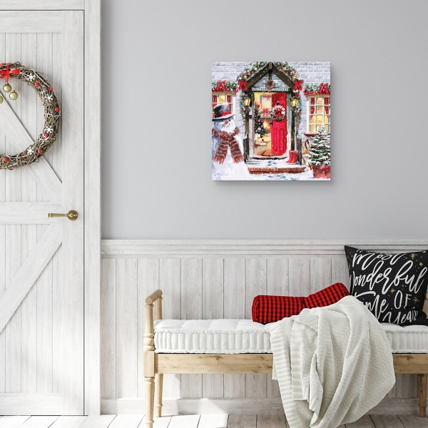Christmas Spirit Decorated Home Canvas Art Print