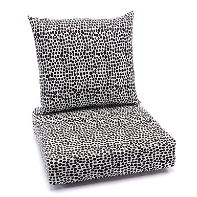 Outdoor/Indoor Kirkland Black Wrought Iron Seat Cushion Set of 2 - Pillow  Perfect