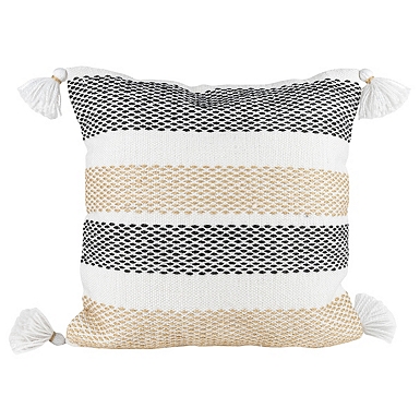 Black and white cheap striped outdoor lumbar pillows