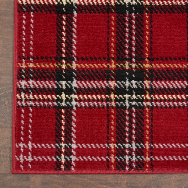 Red and Black Plaid Christmas Runner, 2x7