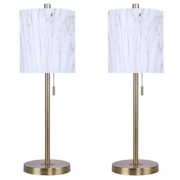 Aerin Gold Marble Shade Buffet Lamps, Set of 2 | Kirklands Home