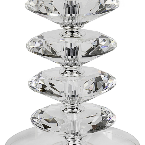 Clear Crystal Spindle Table Lamps, Set of 2
