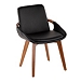 Black Faux Leather and Bamboo Frame Dining Chair