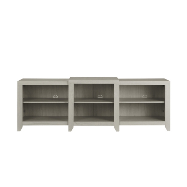 White Wood 6-Shelf Media Cabinet