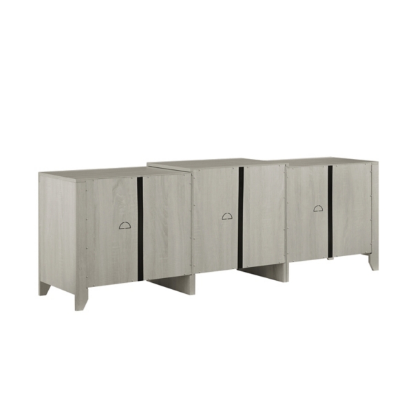 White Wood 6-Shelf Media Cabinet
