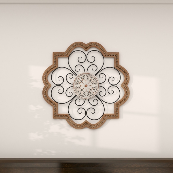 Brown Wood and Metal Farmhouse Wall Plaque