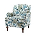 Blue and White Floral Classic Accent Chair