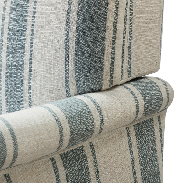 White Carved Slope Stripe Accent Chair