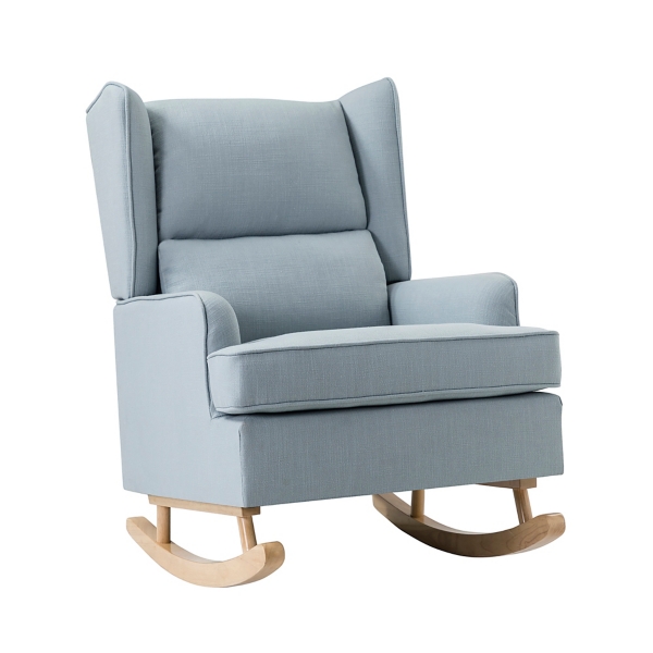 Blue Upholstered Wingback Rocking Chair Kirklands Home