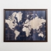Blue Old World Map Framed Art Print