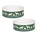Green Dogs 2-pc. Ceramic Pet Bowl Set, 8 in.