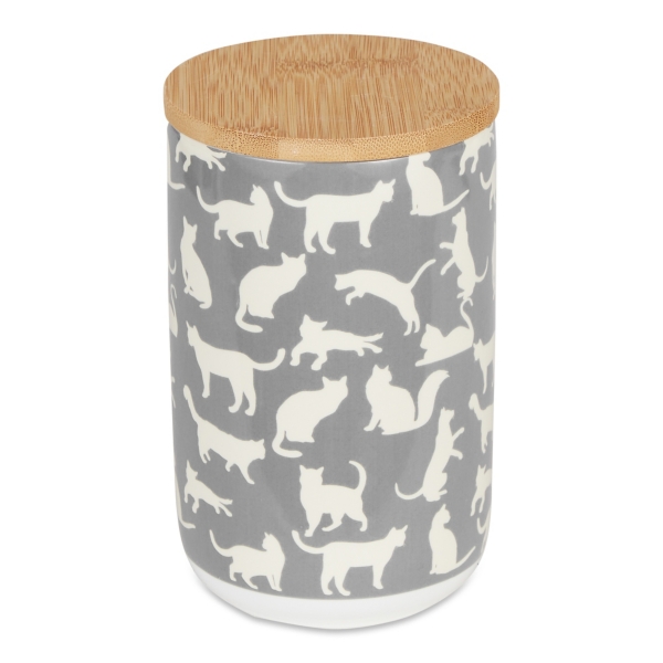 Gray Cats Ceramic Canister With Lid Kirklands Home   286930