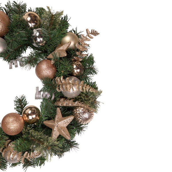Pine and Star Ornaments Wreath