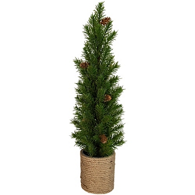 Snowy Potted Mini Pine Trees, Set of 2