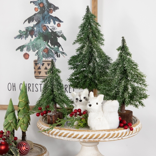 Frosted Pine Jute Base Christmas Tree