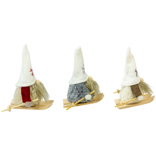 Skiing Gnome Ornaments, Set of 3
