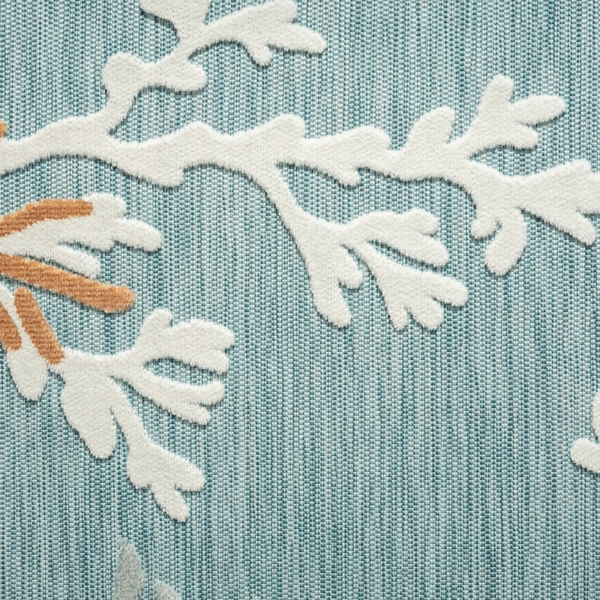 Teal Coral Reef Area Rug, 5x7