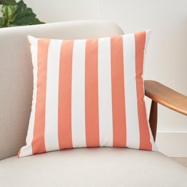 Stripes Reversible Square Outdoor Pillow
