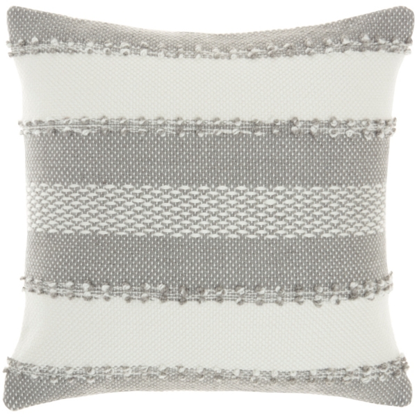 Gray Woven Stripe Reversible Outdoor Square Pillow Kirklands Home
