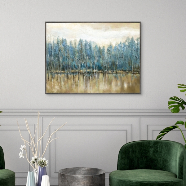 Lakeside Blues Framed Canvas Art Print