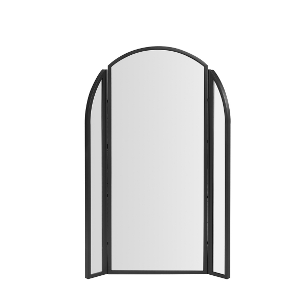 Arched Black Wall Mirror with Hinged Sides Kirklands Home