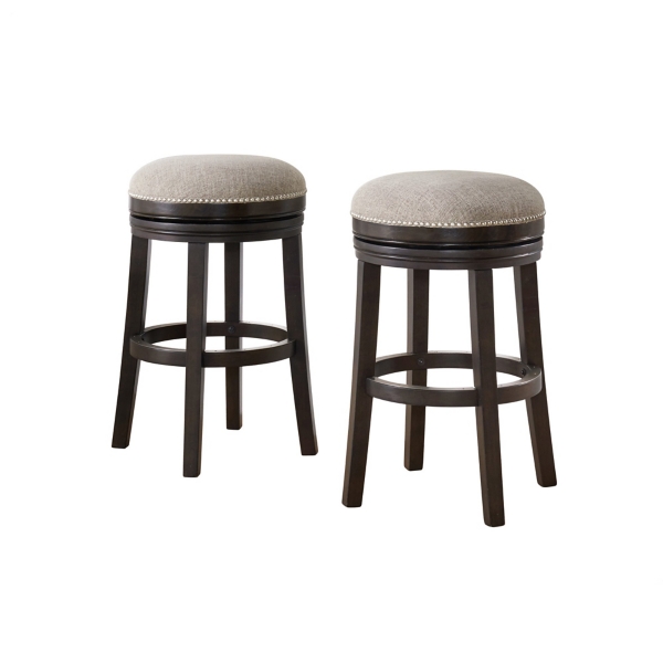 Brown Wood Backless Swivel 2pc. Bar Stool Set Kirklands Home