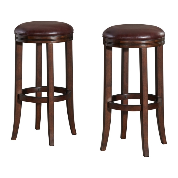 Brown Faux Leather Bar Stools, Set of 2 Kirklands Home