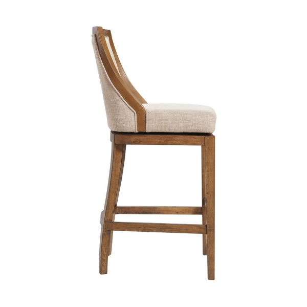 Sandy Beige Swivel Square Bar Stool