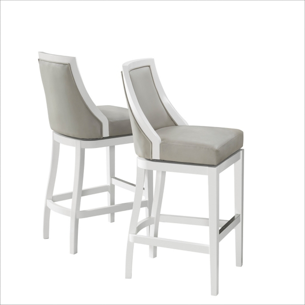 White and Gray Swivel Bar Stools Set of 2 Kirklands Home